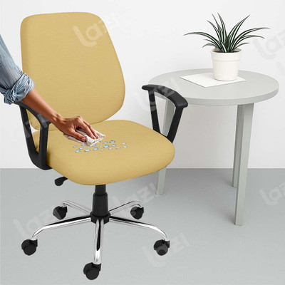 LAZI Polycotton 1 Seater Chair Plain Cover(Pack of 1 Camel Brown Dry Fit Office Chair Covers 220GSM Fabric Set of 1)