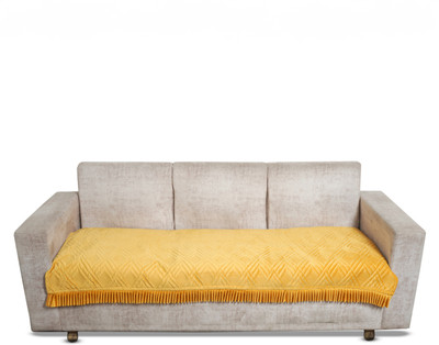 Fashion Throw Velvet 3 Seater Sofa Geometric Cover(Pack of 1 Yellow)