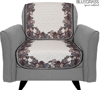 Bluegrass Polycotton, Lace 3+2 Seater Sofa Floral Cover(Pack of 6 Brown)