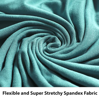 Coozly Polyester Plain 4 Seater Sofa Cover(Teal Pack of 1)