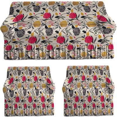 Aastha Handicrafts Polyester Floral 3+1+1 Seater Sofa Cover(Multicolor Pack of 1)