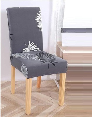 Flipkart SmartBuy Polycotton Floral Chair Cover(Dark Grey Fern, Elastic Stretchable Chair Cover 1 Seater Pack of 1)