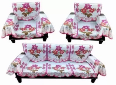 DRY FAB Cotton Floral Sofa Cover(Pink Pack of 12)