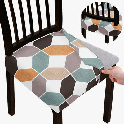 DECORIAN Polycotton 1 Seater Chair Floral Cover(Pack of 6 Orange)