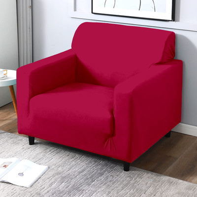 Flipkart SmartBuy Polyester Plain 3+1+1 Seater Sofa Cover(Red Pack of 3)