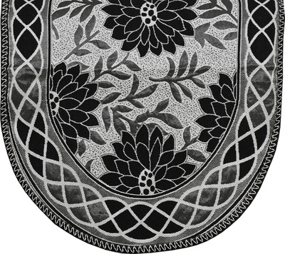 Bigger fish Polycotton 3+1+1 Seater Sofa Floral Cover(Pack of 10 Black)