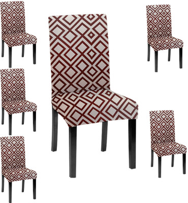 LAZI Polycotton 1 Seater Chair Geometric Cover(Pack of 6 Multicolor)