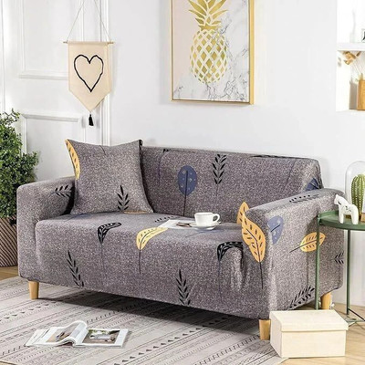 Flipkart SmartBuy Polycotton 3 Seater Sofa Floral Cover(Pack of 1 Grey)