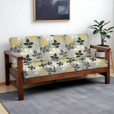 LAZI Polycotton 3 Seater Sofa Abstract Cover(Pack of 6 Floral Printed 220GSM 3 Seater Wooden Sofa Cushion Seat Cover Set)