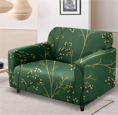 KriShyam Polyester Geometric 3+1+1 Seater Sofa Cover(Green Pack of 1)
