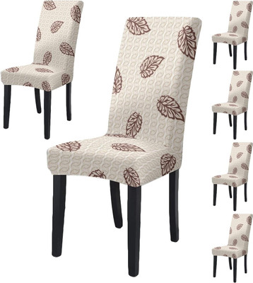 TURIYA Polycotton, Synthetic 1 Seater Chair Floral Cover(Pack of 6 White, Cream, Beige)