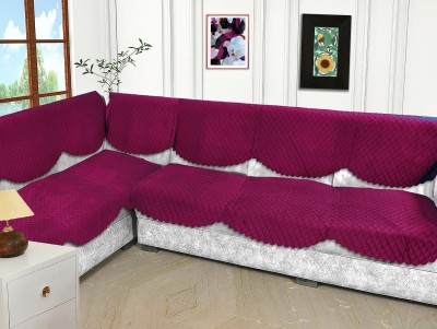 Fashion Throw Velvet Geometric Sofa Cover(Pink Pack of 6)