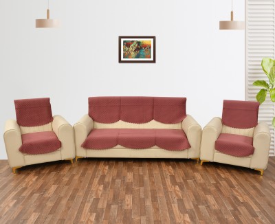 VICTORY WEAVES Velvet Abstract Sofa Cover(For 3+1+1 Seater Sofa Panel, Rose Gold Pack of 10)