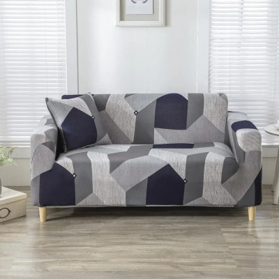 TONY STARK Polycotton Striped 3 Seater Sofa Cover(Grey Pack of 1)