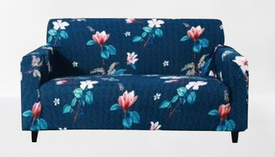 shri radhe Polyester Abstract 3 Seater Sofa Cover(Blue Pack of 1)