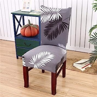 Shanti decor Polycotton Geometric Chair Cover(grey Pack of 1)