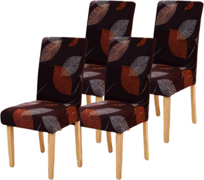 NAYISHI Polycotton 1 Seater Chair Floral Cover(Pack of 4 Maroon)