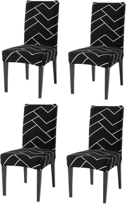 KriShyam Polyester Geometric 1 Seater Chair Cover(Multicolor Pack of 4)