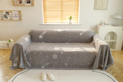 KUBER INDUSTRIES Polyester Plain 3 Seater Sofa Cover(Grey Pack of 1)
