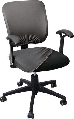 HOKiPO Polyester 1 Seater Chair Plain Cover(Pack of 1 Grey)