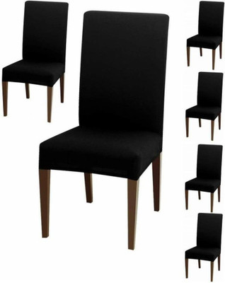 TURIYA Generic 1 Seater Chair Plain Cover(Pack of 6 Black)