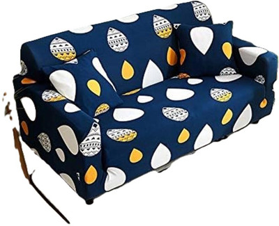 TURIYA Polyester, Polycotton 3 Seater Sofa Floral Cover(Pack of 1 Blue, White, Yellow)