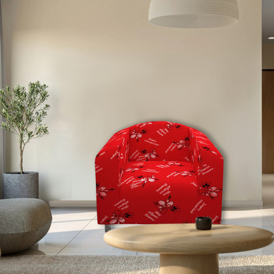 Glassiano Polyester Abstract 3 Seater Sofa Cover(Red Pack of 1)