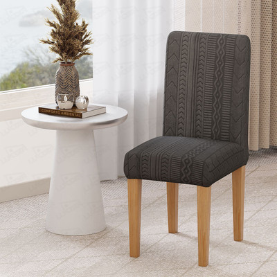 lukzer Jacquard 1 Seater Chair Plain Cover(Pack of 1 Pastel Dark Grey Zigzag)