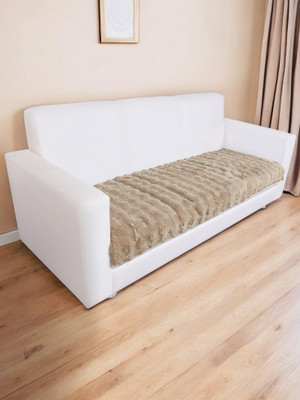 Story@home Polyester Plain 3 Seater Sofa Cover(Khaki Pack of 1)