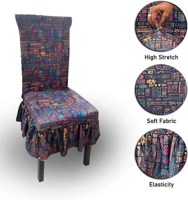 e1.88 Polyester Abstract 1 Seater Chair Cover(Multicolor Pack of 1)