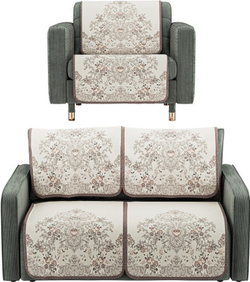 KUBER INDUSTRIES Cotton 3 Seater Sofa Abstract Cover(Pack of 6 Brown)