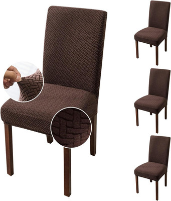 Pinkleaf Polycotton 4 Seater Chair Plain Cover(Pack of 4 Premium Soft Fabric, Cofffee)