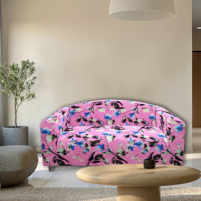 Glassiano Polyester Abstract Sofa Cover(Pink Pack of 1)