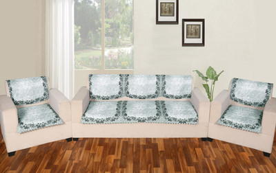 Flipkart SmartBuy Velvet 3+1+1 Seater Sofa Floral Cover(Pack of 6 White)
