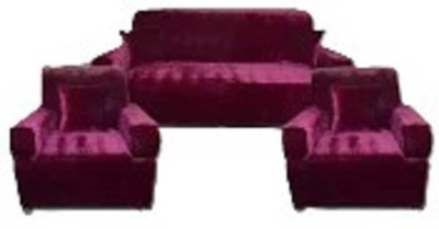 TURIYA Velvet, Generic 3+1+1 Seater Sofa Plain Cover(Pack of 1 Vine, Purple)