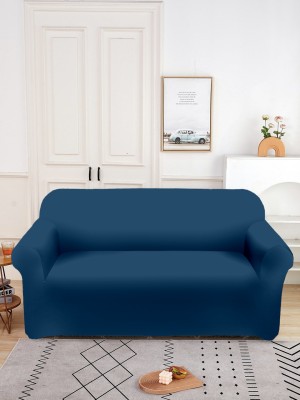 Flipkart SmartBuy Polyester Plain Sofa Cover(Blue, White Pack of 1)