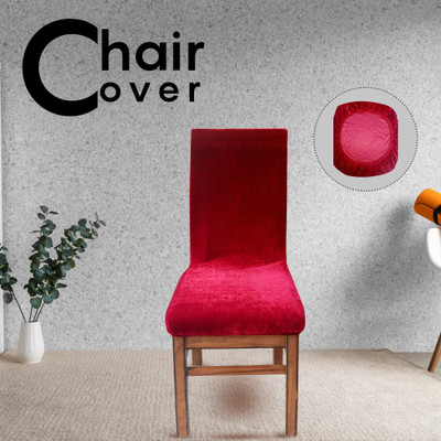 SK Fashion Velvet 1 Seater Chair Plain Cover(Pack of 6 Maroon)