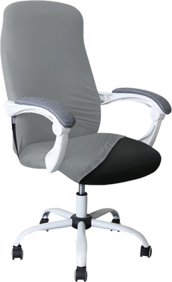 HOKiPO Polyester 1 Seater Chair Plain Cover(Pack of 1 Smoke Grey)