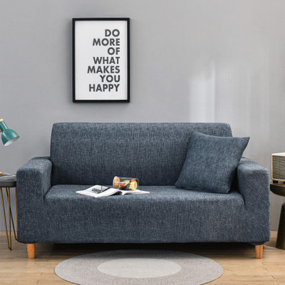 Story@home Polyester Plain 3 Seater Sofa Cover(Dark Grey Pack of 1)