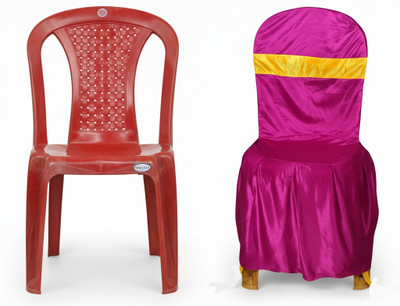 DECOTENT Polycotton 1 Seater Chair Plain Cover(Pack of 5 Maharani)