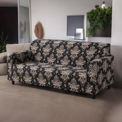 VARIKSH HOMES Polyester Geometric 3 Seater Sofa Cover(Multicolor Pack of 1)
