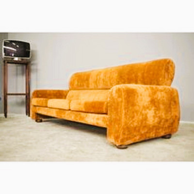 TURIYA Velvet, Polyester 3 Seater Sofa Plain Cover(Pack of 1 Gold)