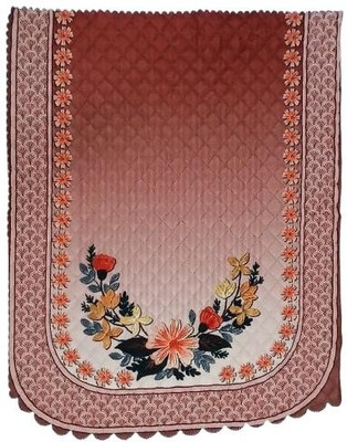 Aashirwad Creations Velvet 3+1+1 Seater Sofa Floral Cover(Pack of 10 Brown)