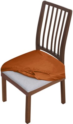 HOKiPO Velvet Plain Chair Cover(Rustic Brown Pack of 1)