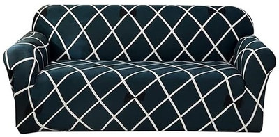 shri radhe Polyester Abstract 3 Seater Sofa Cover(Blue Pack of 1)