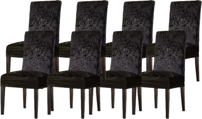 QUIRKYHUB Polycotton 1 Seater Chair Plain Cover(Pack of 8 Black)
