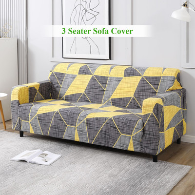 HOKiPO Polyester 3 Seater Sofa Abstract Cover(Pack of 1 Abstract Grey)