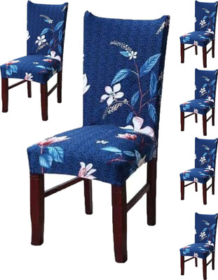 ComfyStyle Polyester Plain 1 Seater Chair Cover(Blue Pack of 6)