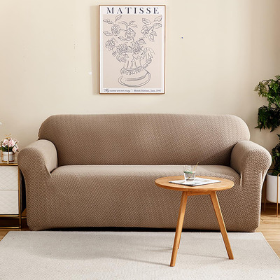 Garg Trading Comp Polyester Plain 3 Seater Sofa Cover(Beige Pack of 1)