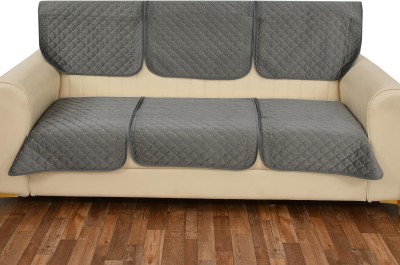 Elite Cotton Plain Sofa Cover(Grey Pack of 1)